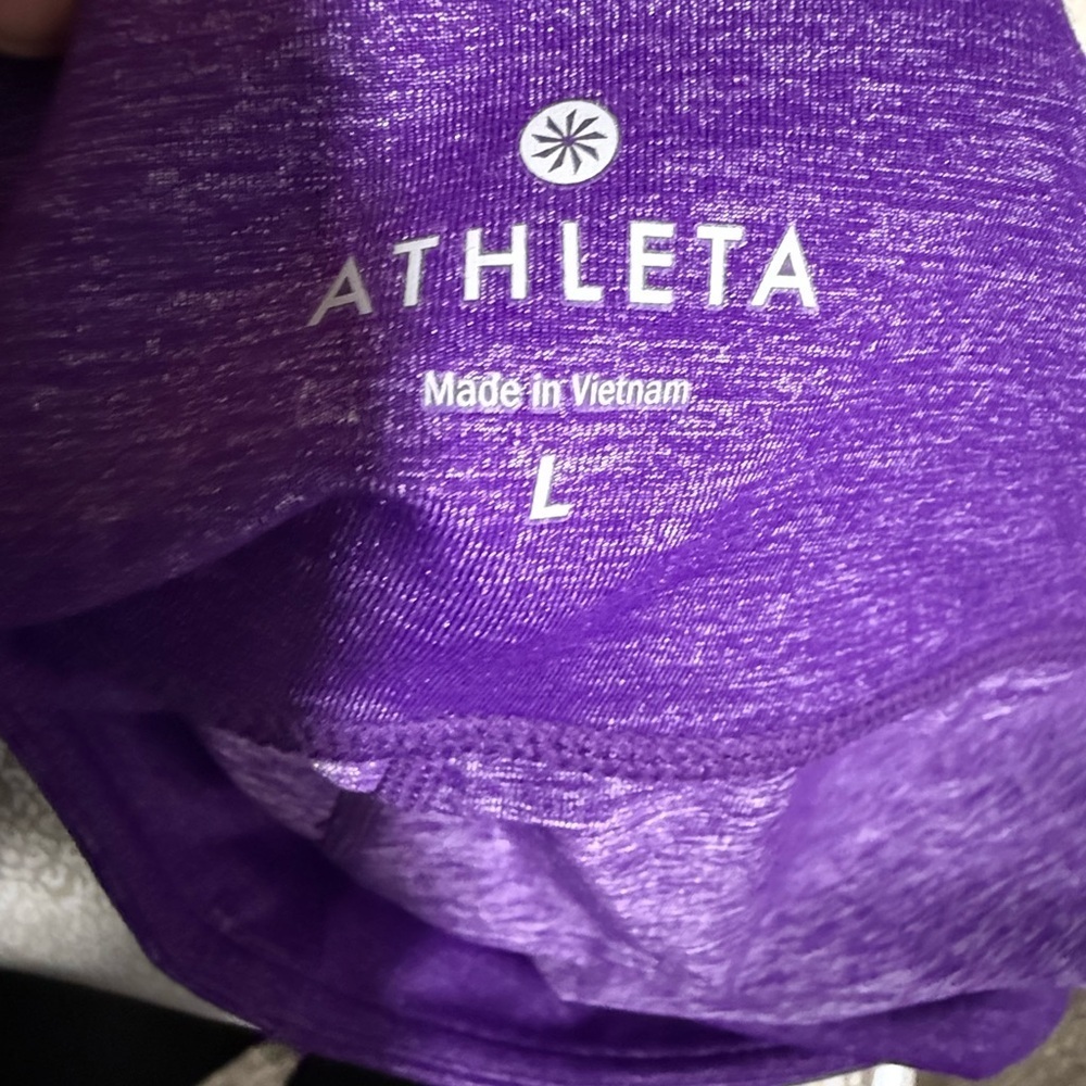 Athleta Deep Purple Women's cropped capri leggins size L - Picture 5 of 5